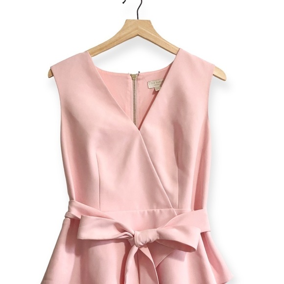 Ted Baker Reinah Sleeveless Tiered Pink Mini Dress Size 4(L) - Picture 5 of 16